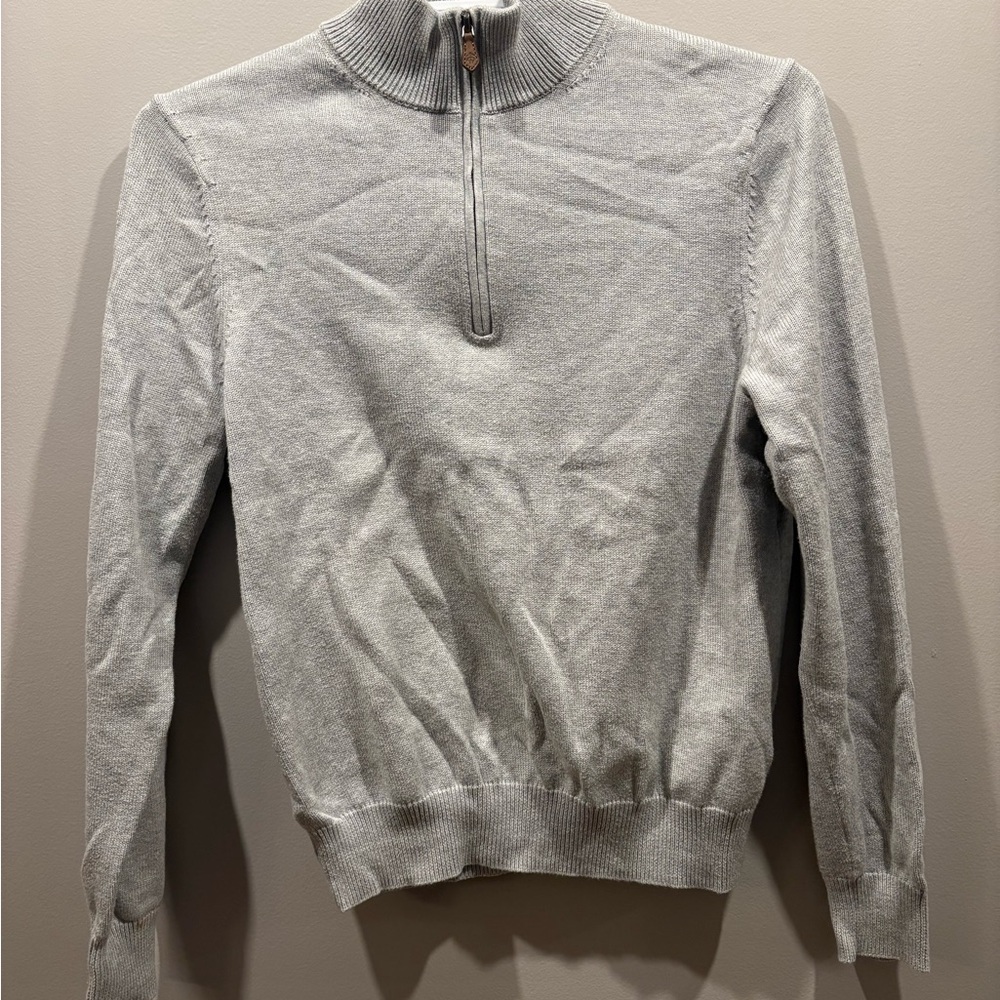 Brooks Brothers Light Gray Zip-Up Sweater